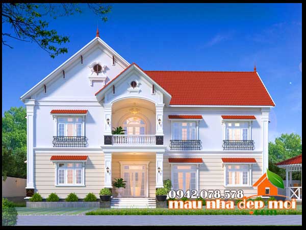 Biệt thự 2 tầng tân cổ điển có 6 phòng ngủ