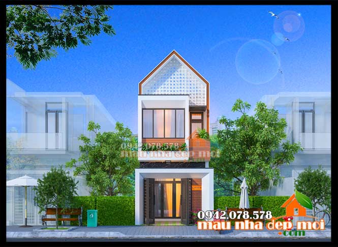 mặt tiền nhà phố 2 tầng hiện đại 4x13m