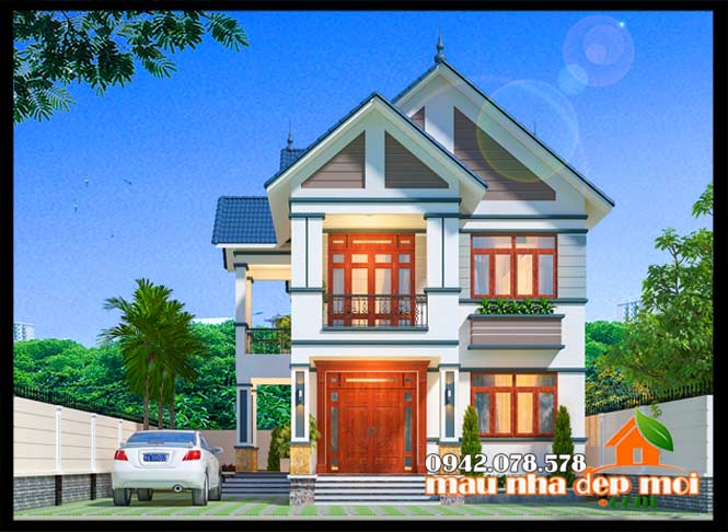 biệt thự 2 tầng mái thái hiện đại